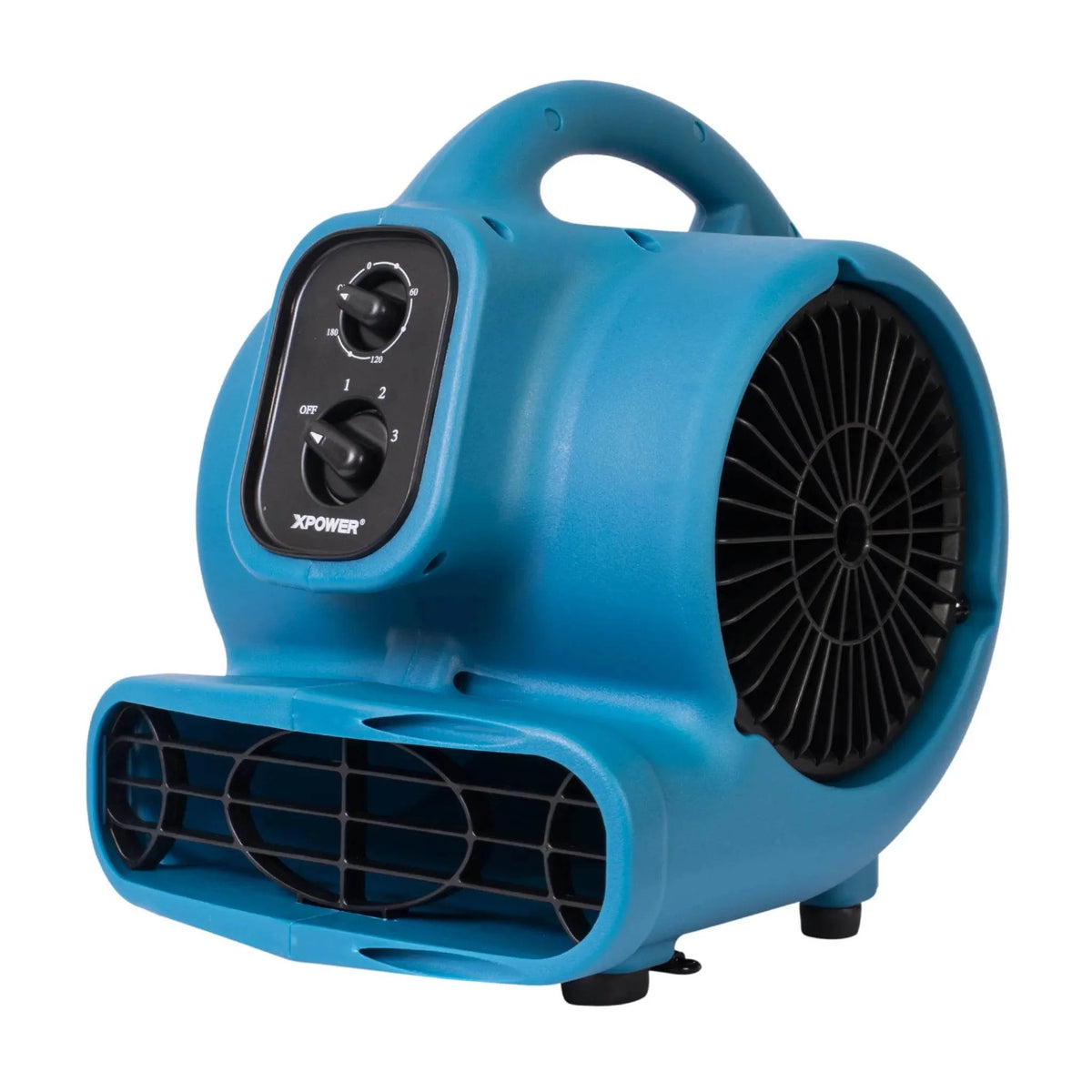 XPOWER compact air mover P-230AT - blue, right angle view