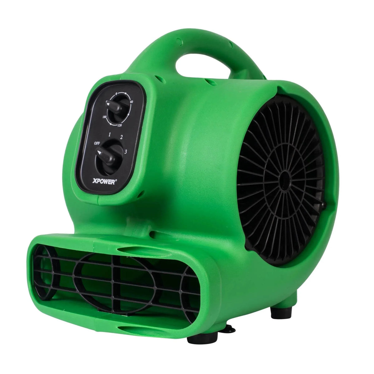 XPOWER compact air mover P-230AT - green, right angle view