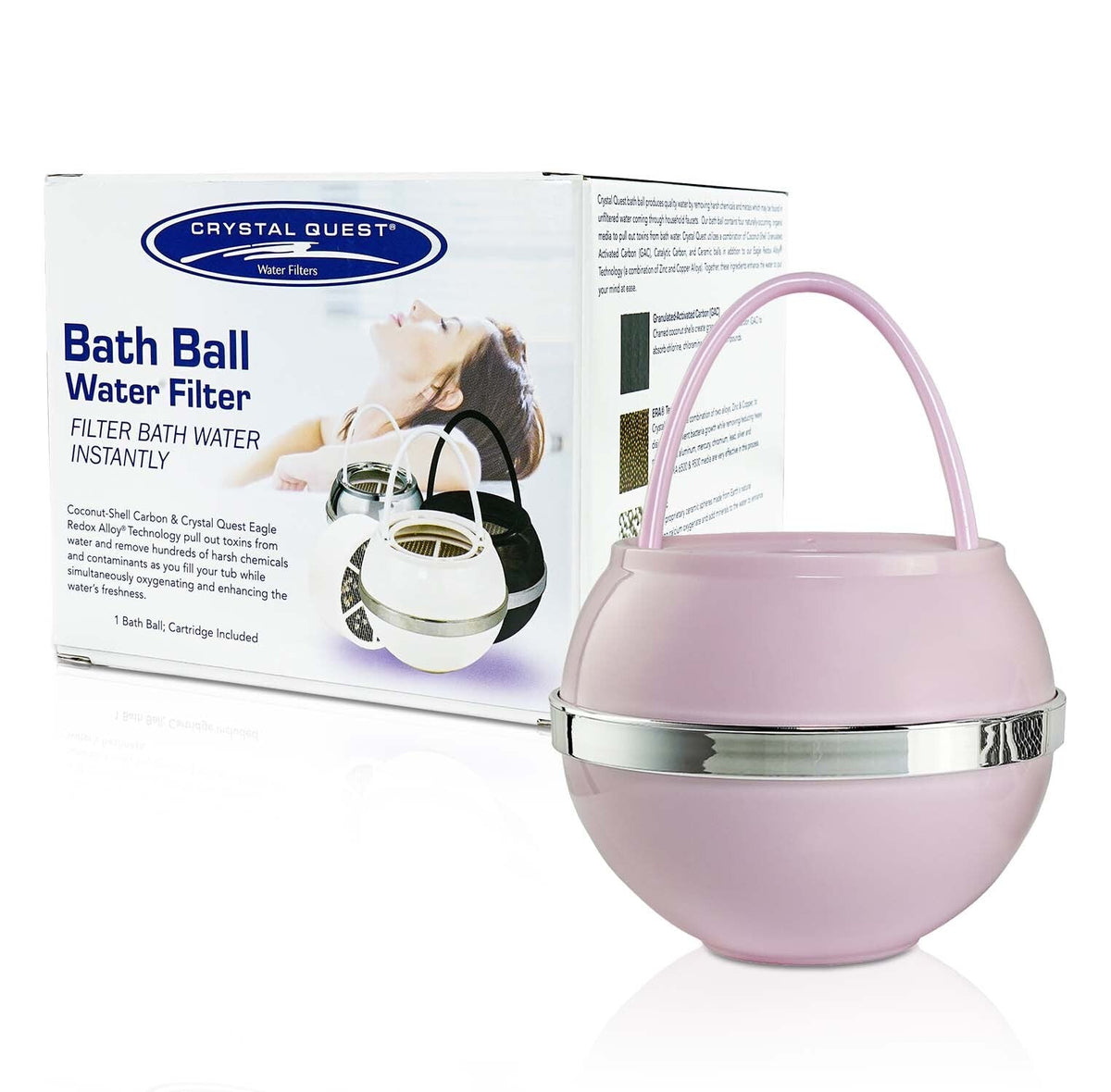 Crystal Quest Bath Ball Tub Faucet Filter, 4-5 GPM, 2,000-2,500 Gallon Cartridge