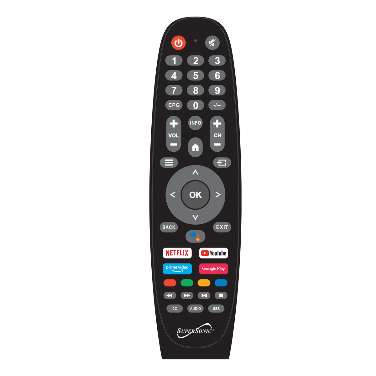 Supersonic 24-Inch 1080p DLED Smart HDTV, Google Assistant, ATSC, NTSC, HDMI, USB (SC-2450GTV)