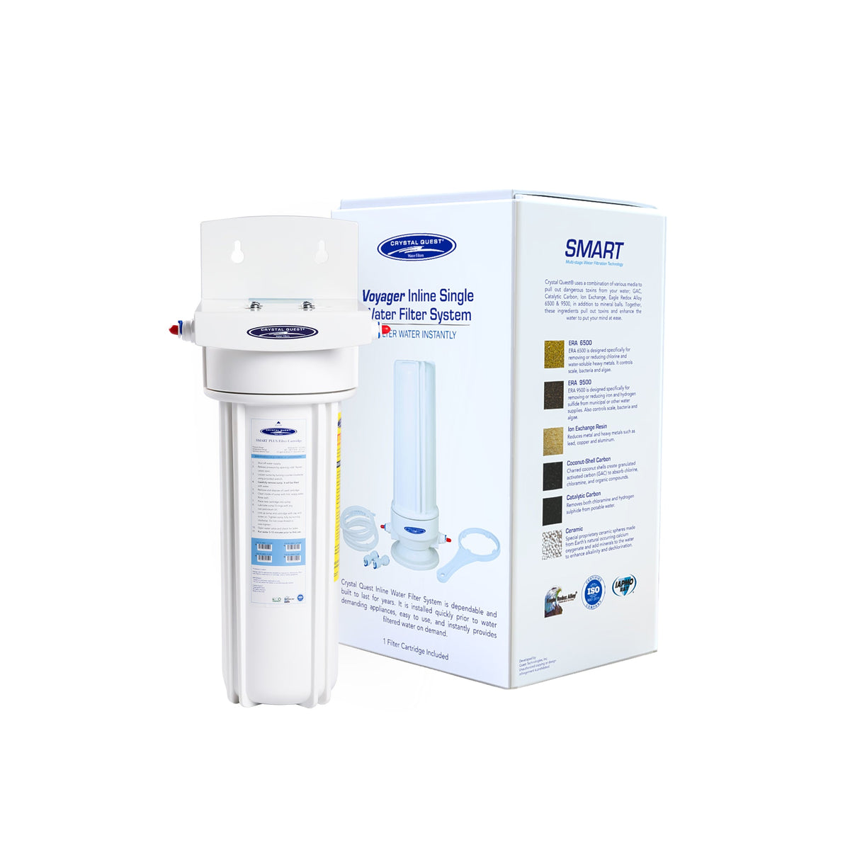 Crystal Quest Commercial Inline SMART Water Filter, Single, Double or Triple, 0.5 GPM