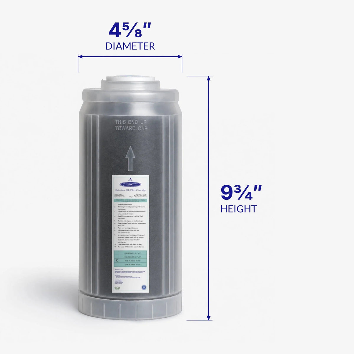 Crystal Quest Ultra High Purity Mixed Bed DI Resin Cartridge