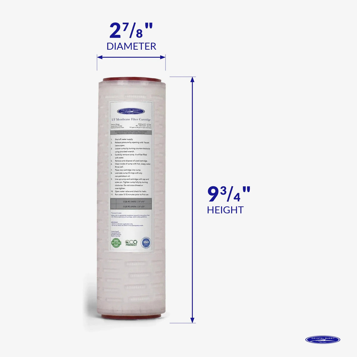 Crystal Quest Ultrafiltration (UF) Replacement Water Filter Membrane, 0.1 Micron