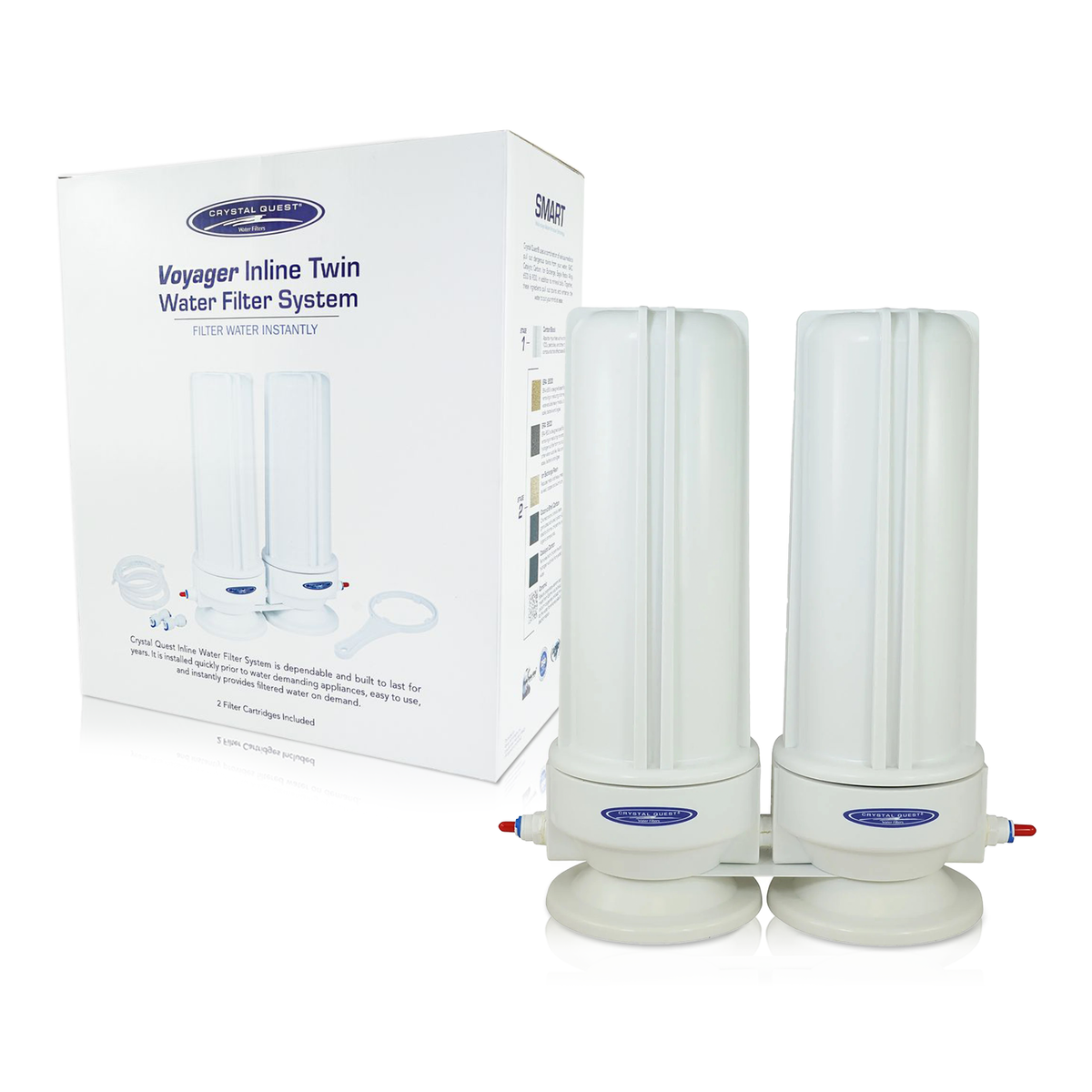 Crystal Quest Voyager Double Inline Water Filter System, 7-Stage, UF Membrane + SMART, 0.5 GPM