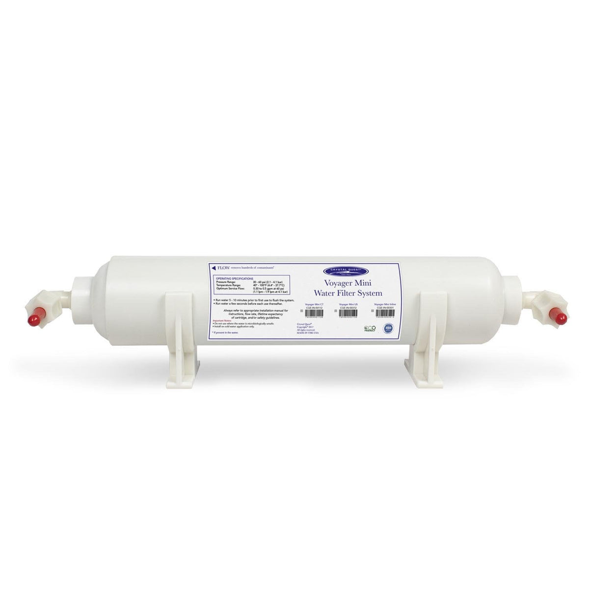 Crystal Quest Voyager Mini Inline Water Filter System, 2,000 Gallon (CQE-RF-00703)