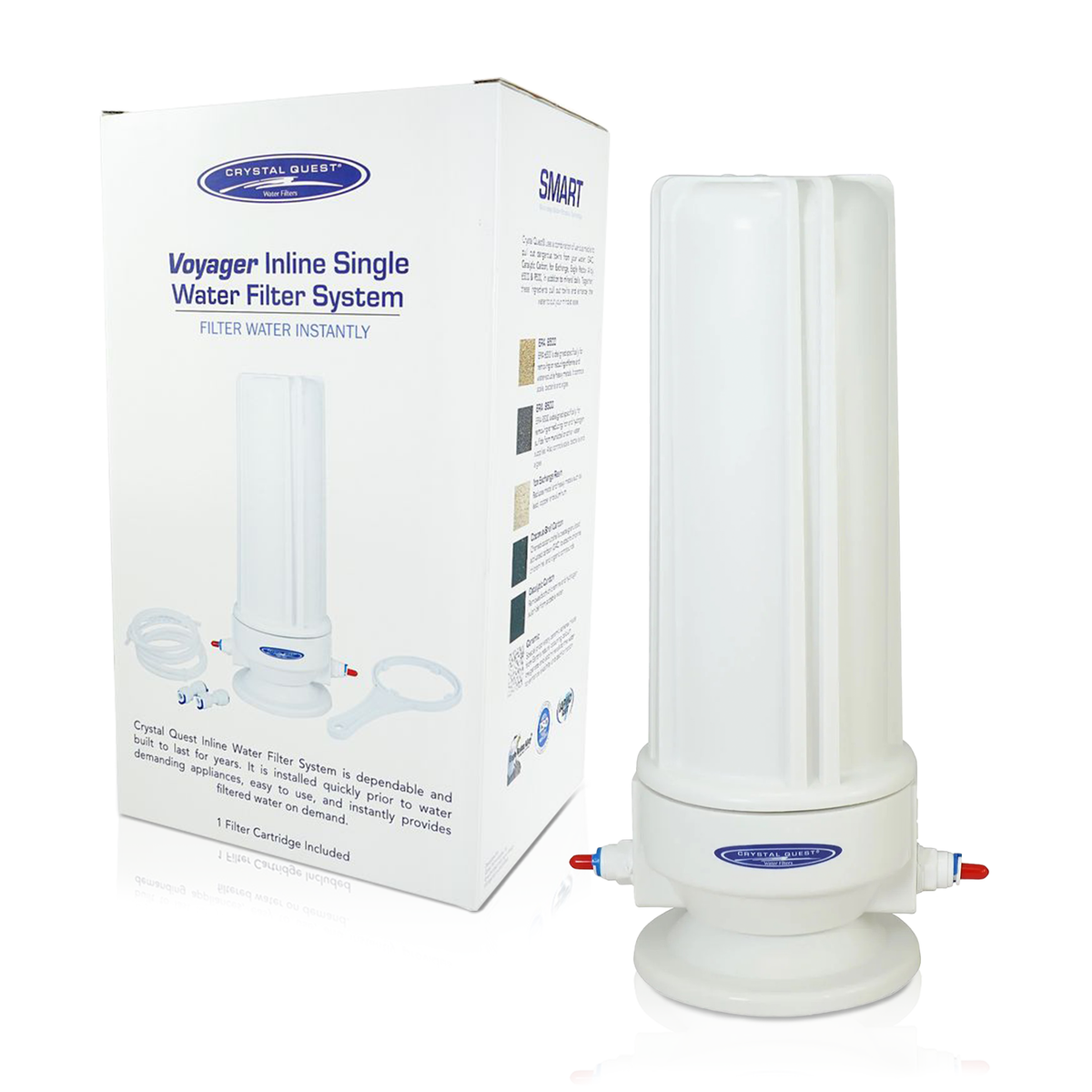 Crystal Quest Voyager Single Inline Water Filter System, 6-Stage SMART, 0.5 GPM