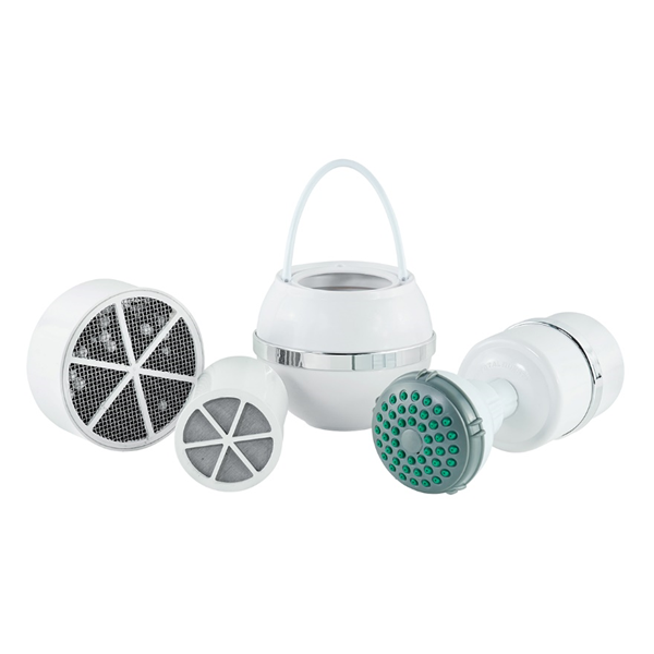 Crystal Quest Bathing Essentials Bundle, Bath Ball Filter and Shower Filter, White, Black or Chrome
