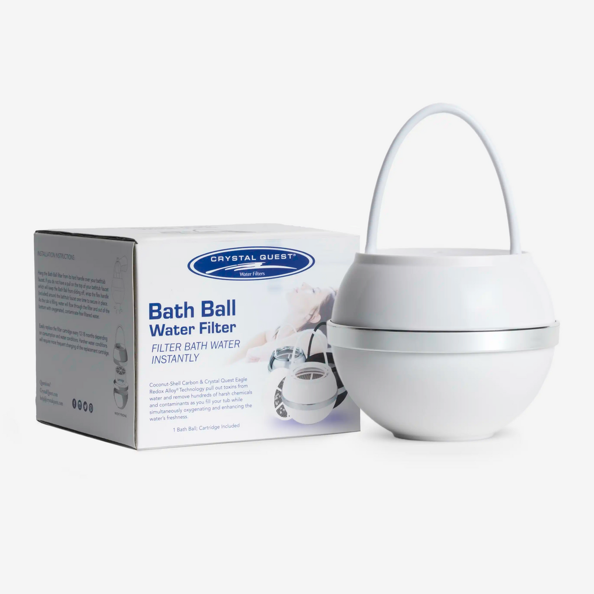 Crystal Quest Bath Ball Tub Faucet Filter, 4-5 GPM, 2,000-2,500 Gallon Cartridge
