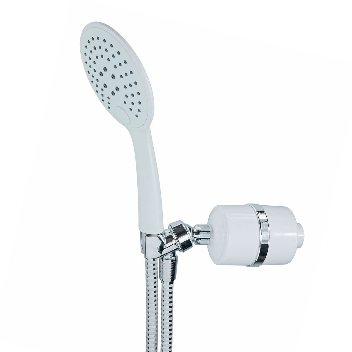 Crystal Quest Handheld Shower Filter, 3-Spray Massage Head, 5.75 ft Hose, 2 GPM