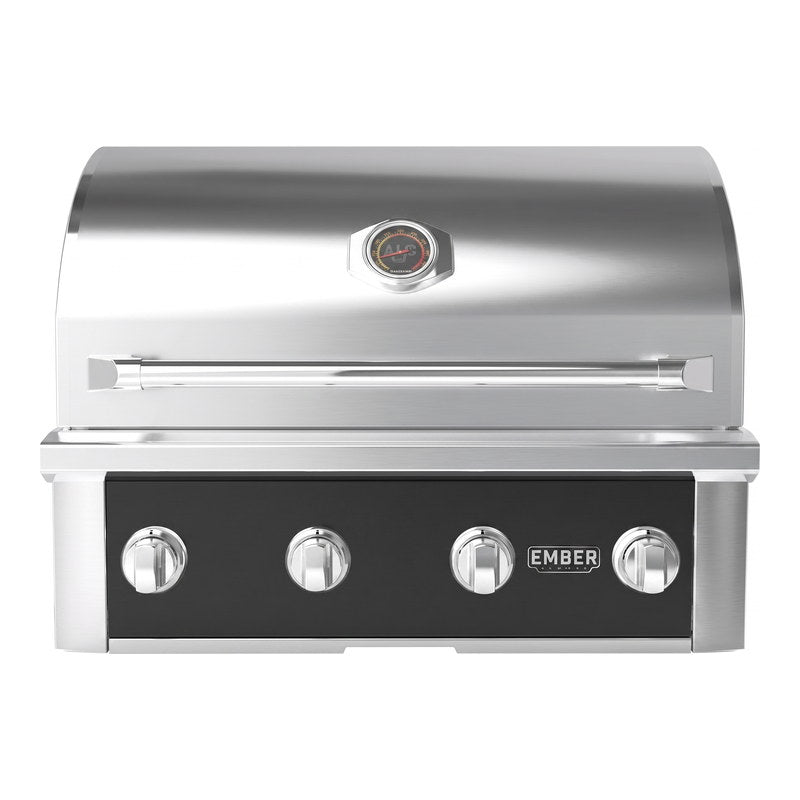 Wildfire Ember 32-Inch 3 Burner Black Stainless Steel Gas Grill with Briquette System & Infrared Sear Burner