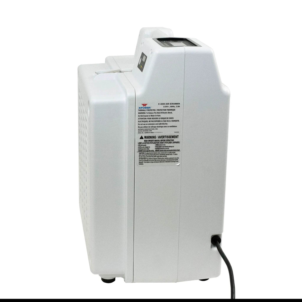 XPOWER HEPA air scrubber X-2800 - side view