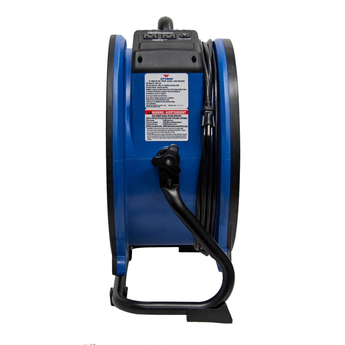 XPOWER high-temp axial fan air mover X-48ATR - left view
