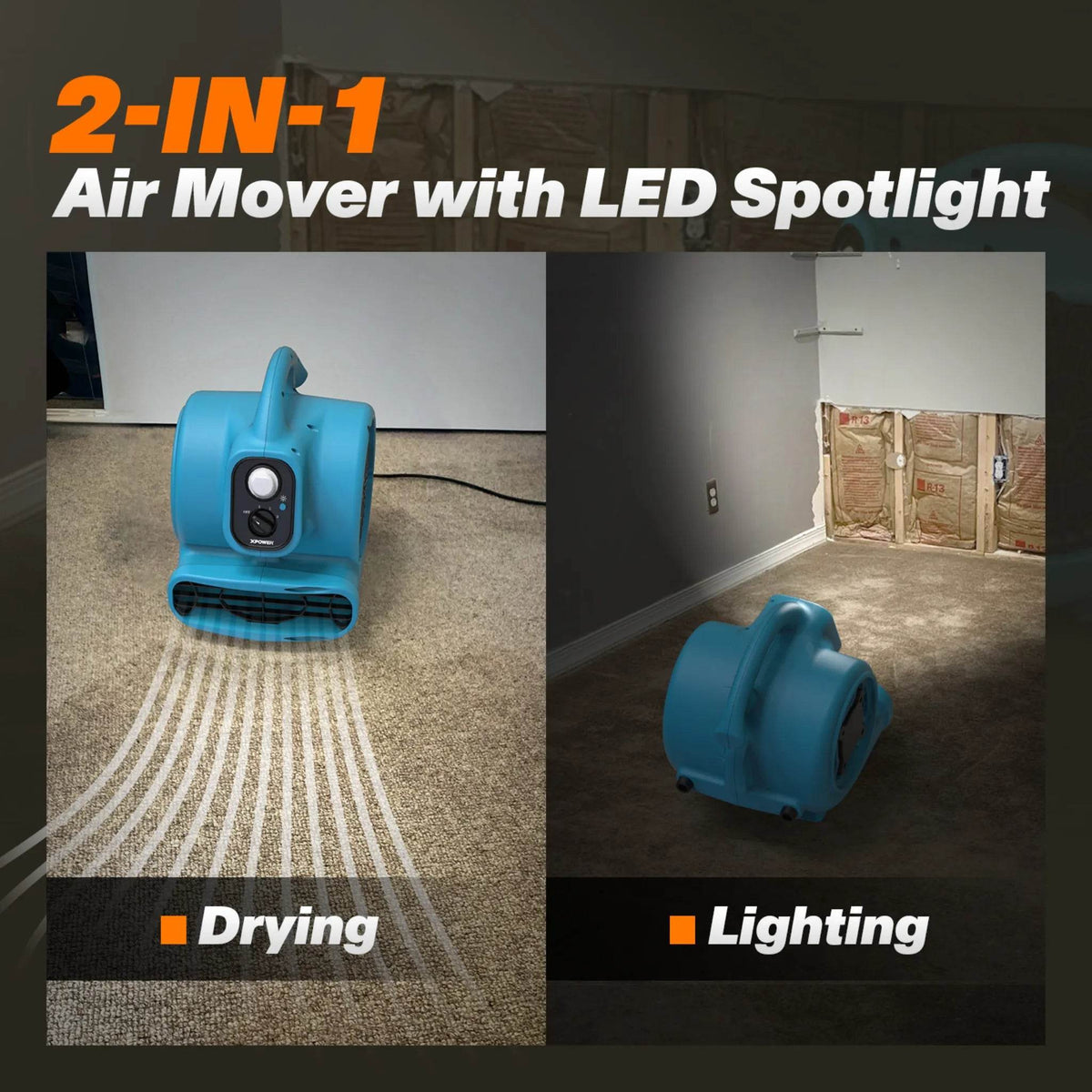 XPOWER mini air mover with LED spotlight P-230L - product image 2