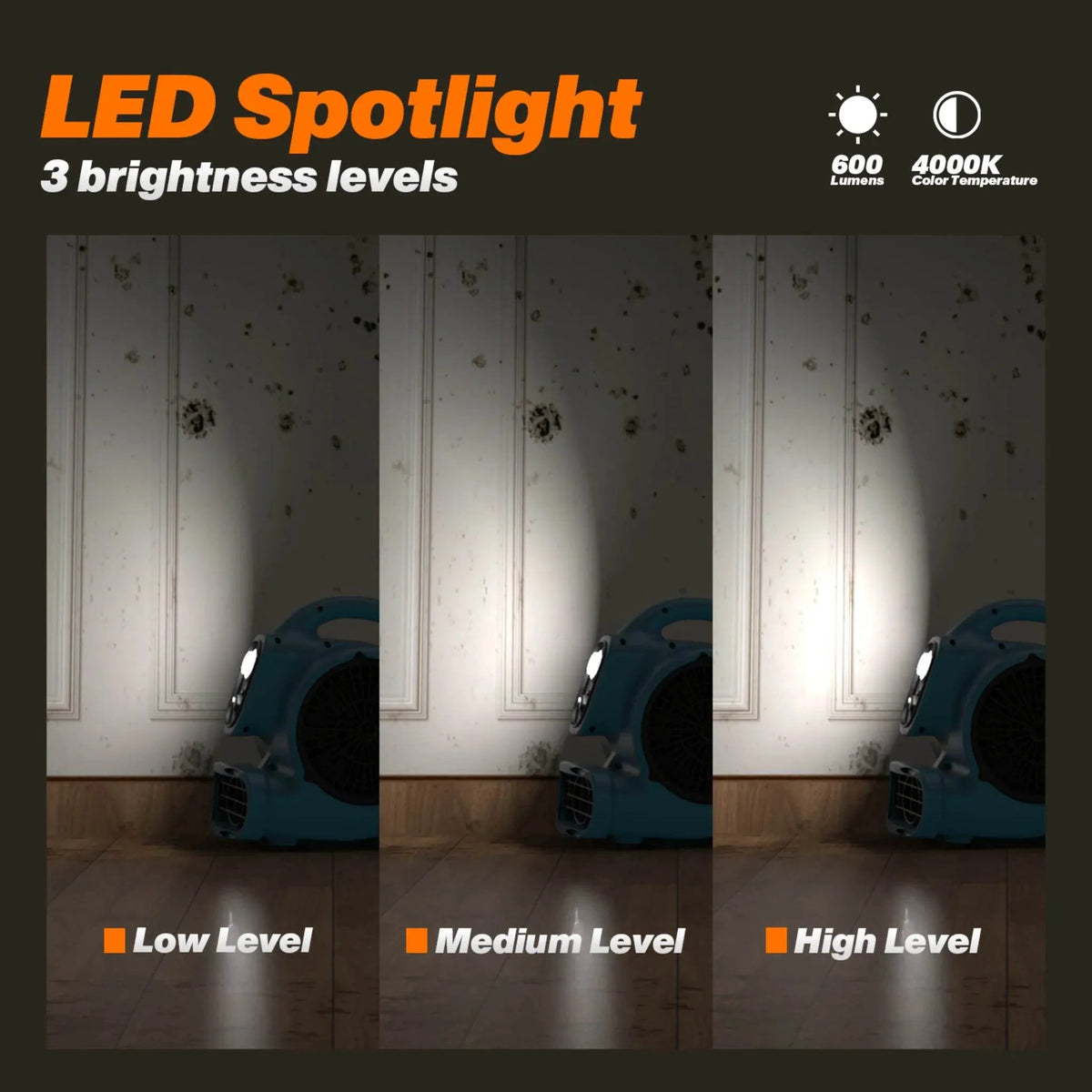 XPOWER mini air mover with LED spotlight P-230L - product image 4