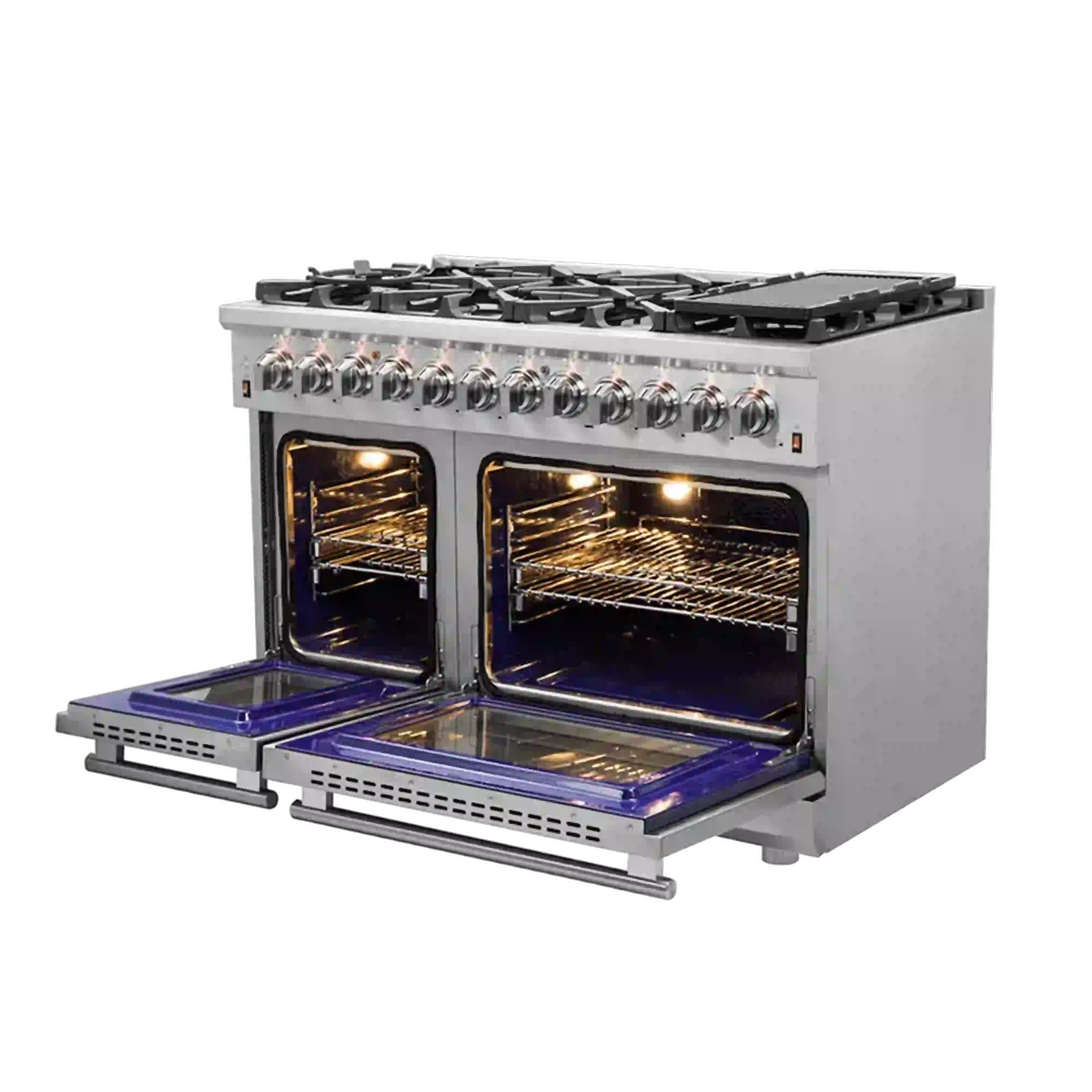 Forno Massimo 48-Inch Freestanding Dual Fuel Range in Stainless Steel (FFSGS6125-48)