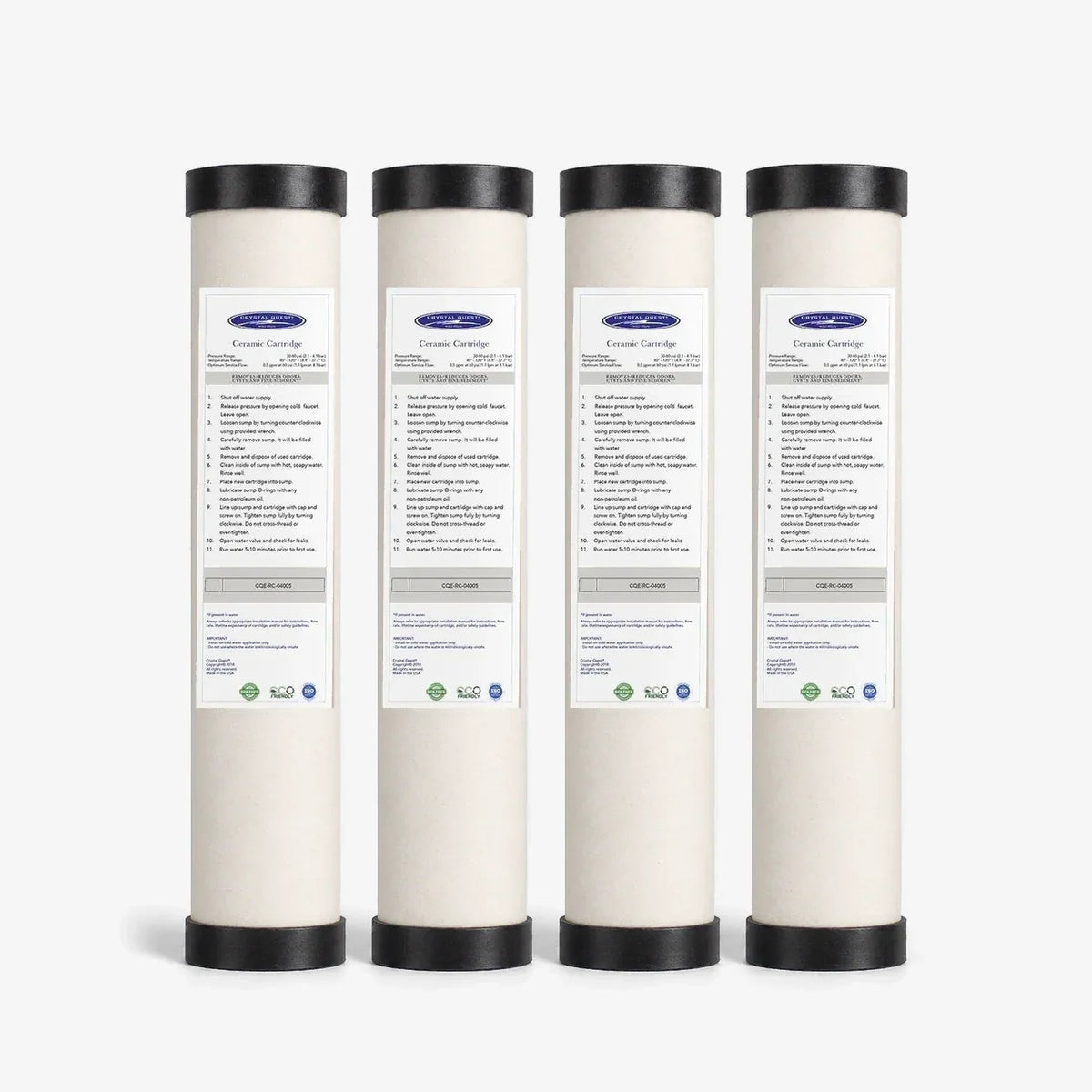 Crystal Quest Ceramic Water Filter Cartridge, 2-7/8" x 9-3/4", 1 Micron