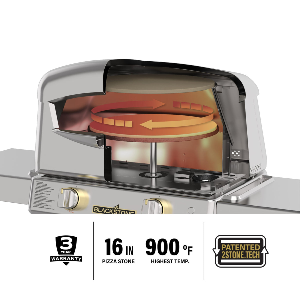 Blackstone Select Propane Pizza Oven with Cabinet, 16" Rotating Stone