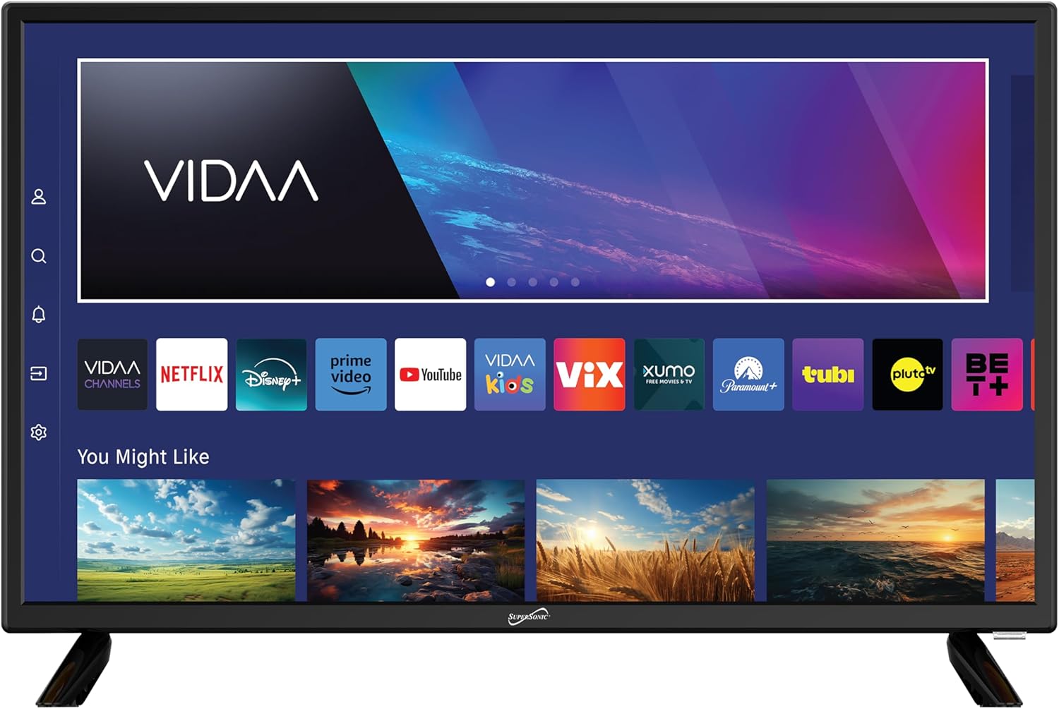 Supersonic SC-2420VTV 24 inch SMART LED TV 1080p HDMI ARC WiFi Built-in Speakers