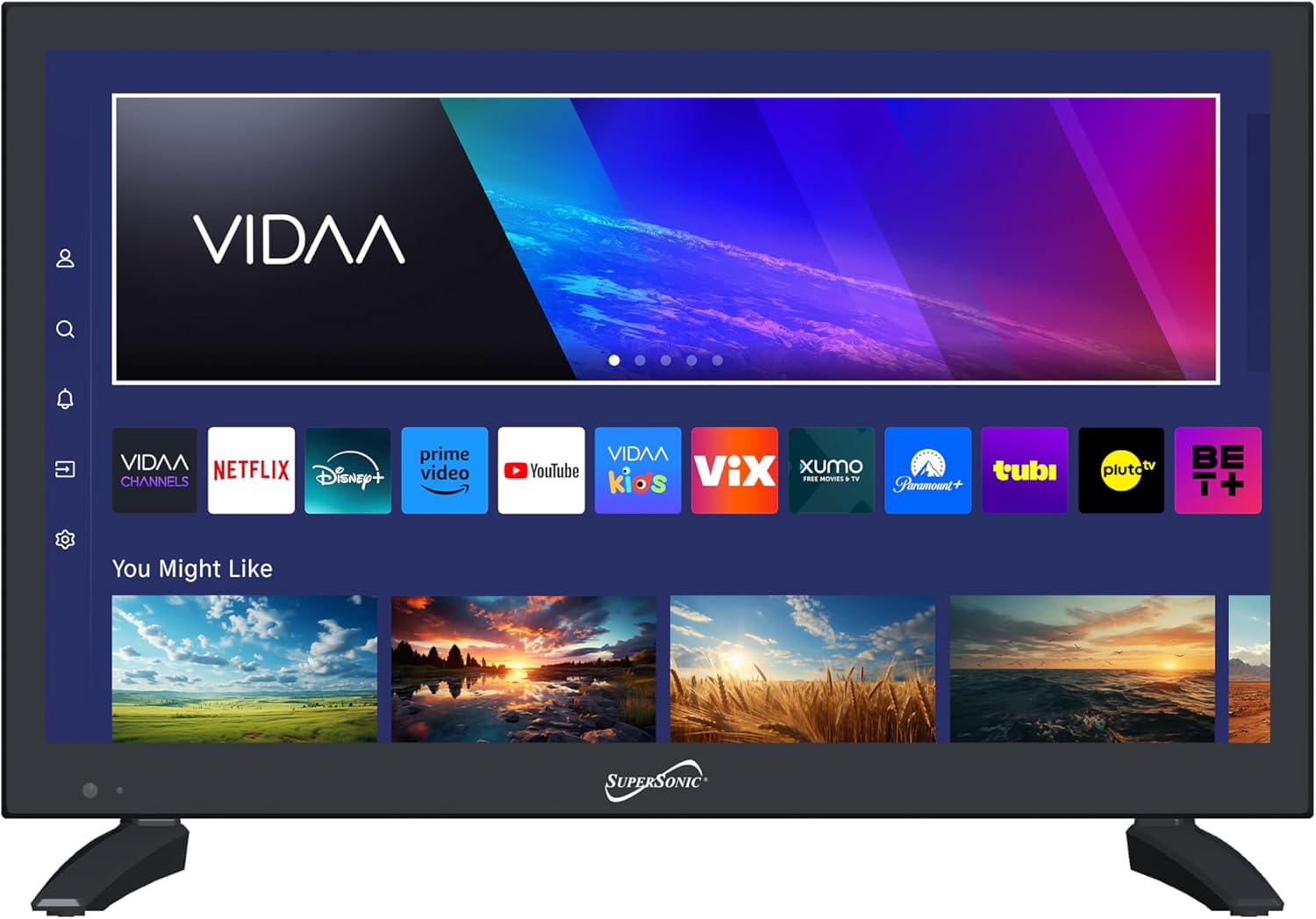 Supersonic SC-1926DVD 19-inch LED Smart HDTV 1080p w/DVD Player WiFi USB