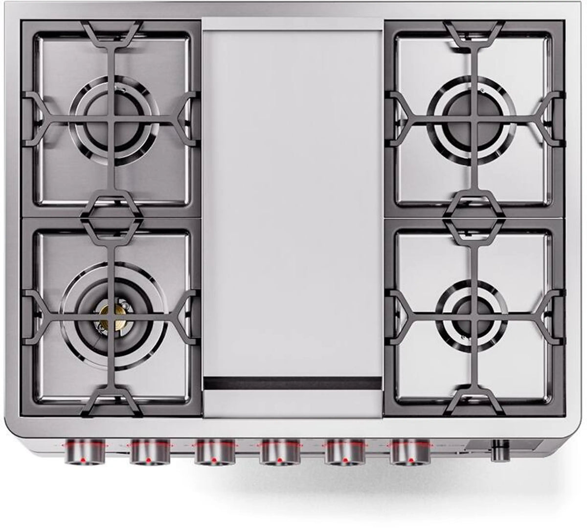 ILVE Panoramagic 36-Inch Freestanding Propane Gas Dual Fuel Range in Stainless Steel (UPM09DFS3SSLP)