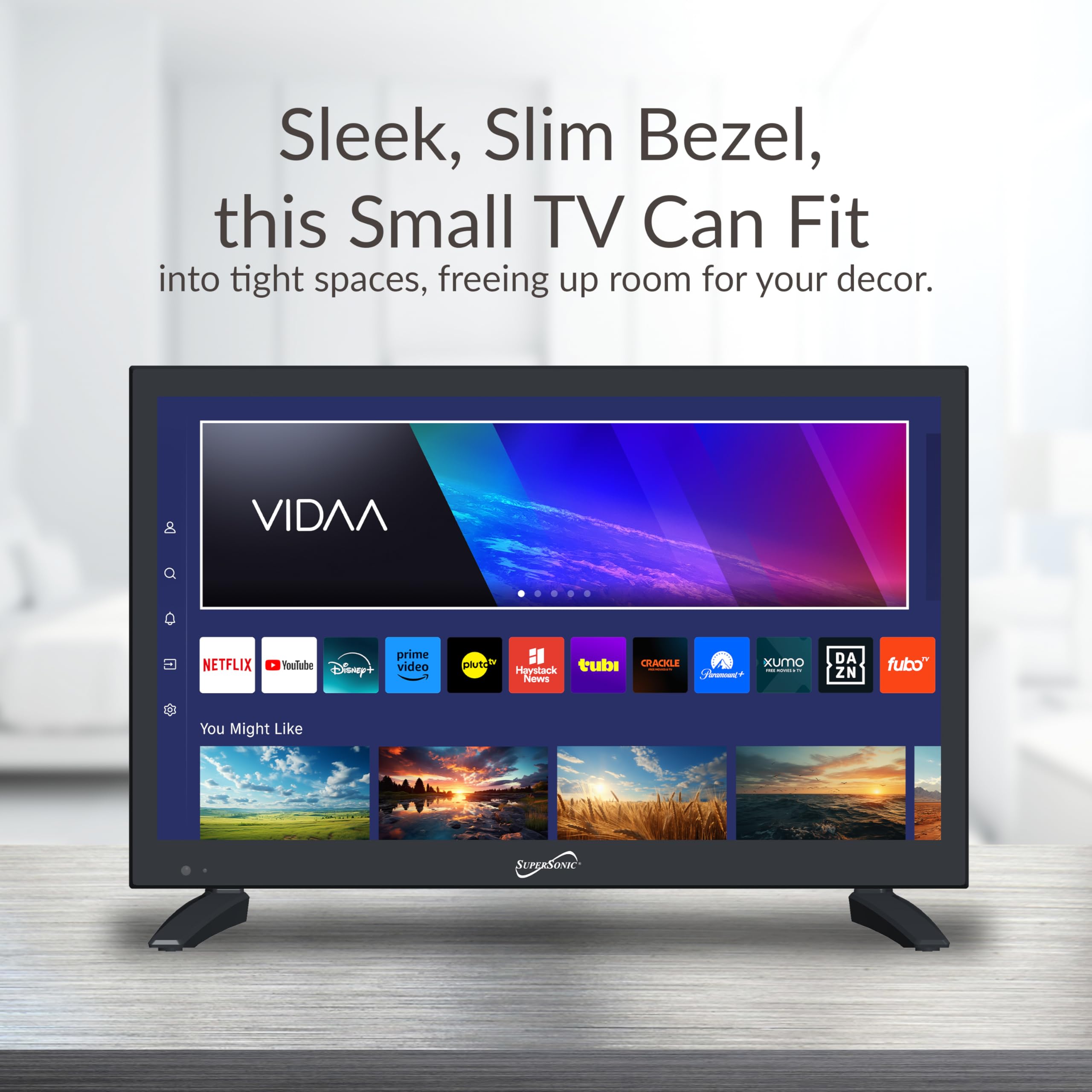 Supersonic SC-1920VTV 18.5 inch SMART LED TV 1080p HDMI ARC WiFi Built-in Speakers