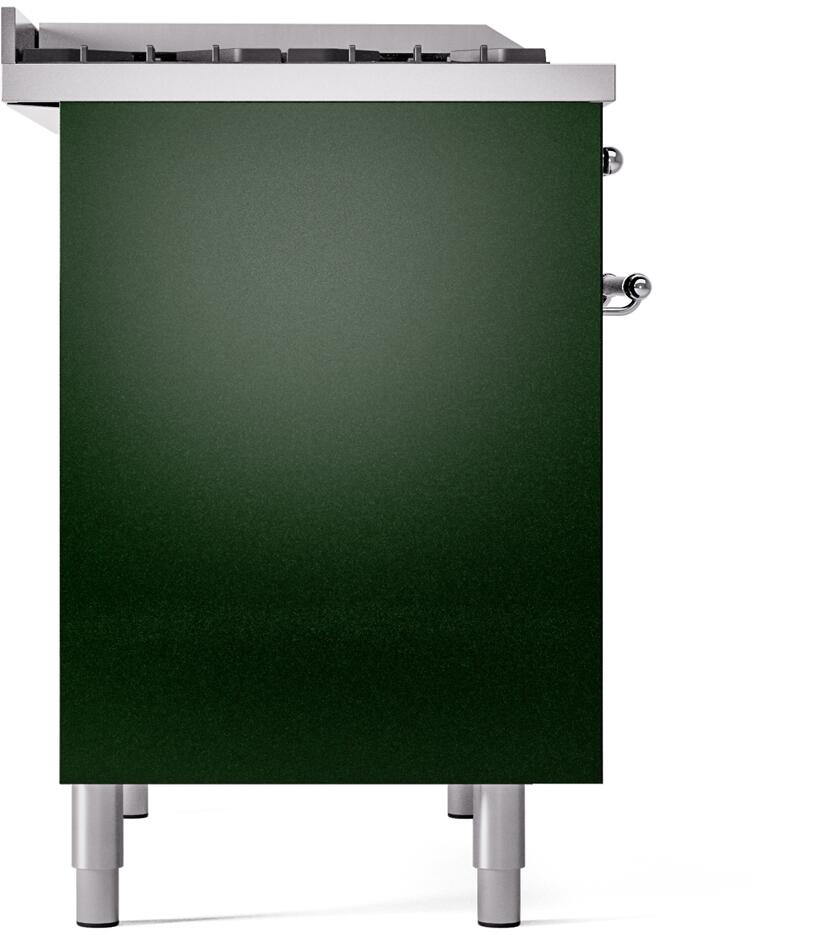 ILVE Nostalgie II 40-Inch Freestanding Natural Gas Dual Fuel Range in Emerald Green with Chrome Trim (UPD40FNMPEGC)