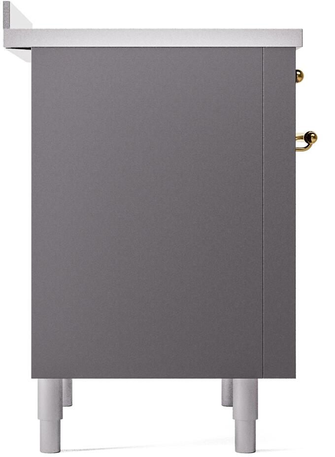 ILVE Nostalgie II 36-Inch Limited Edition Induction Range in Matte Graphite with Brass Trim (UPI366NMPMGG)