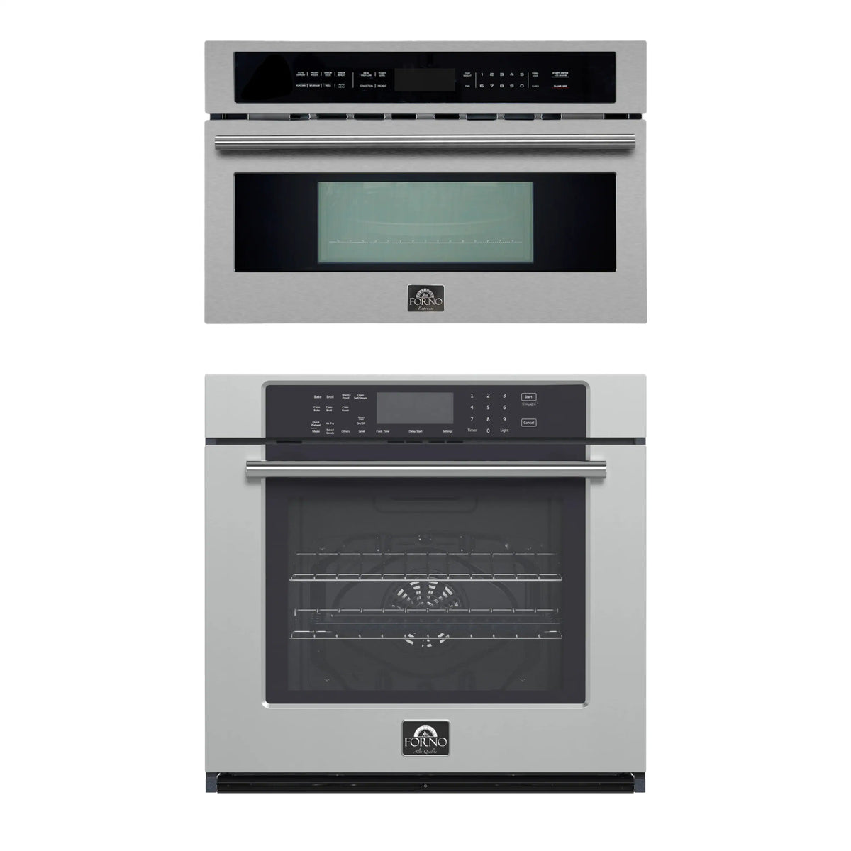Forno 2-Piece Appliance Package - 30-Inch Villarosa Convention Electric Wall Oven & 30-Inch Microwave Oven in Stainless Steel