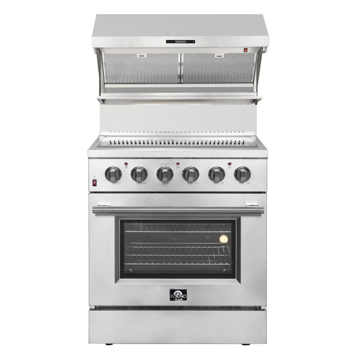 Forno 2-Piece Appliance Package - 30-Inch Electric Range and Wall Mount Range Hood with Backsplash in Stainless Steel