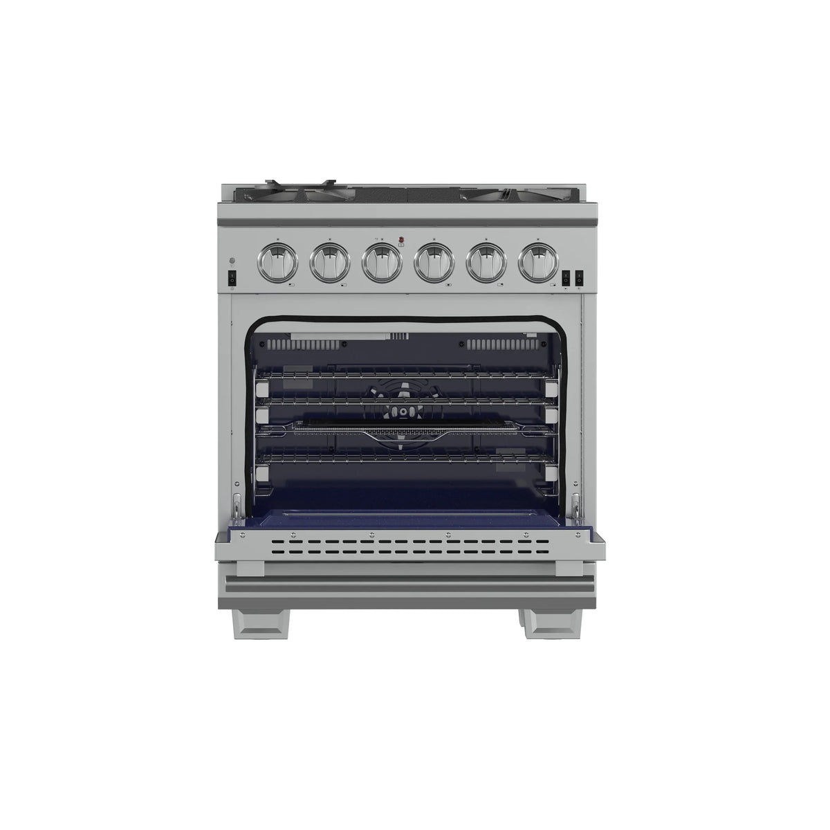 Forno 3-Piece Pro Appliance Package - 30-Inch Gas Range, 60-Inch Pro-Style Refrigerator & Wall Mount Hood in Stainless Steel