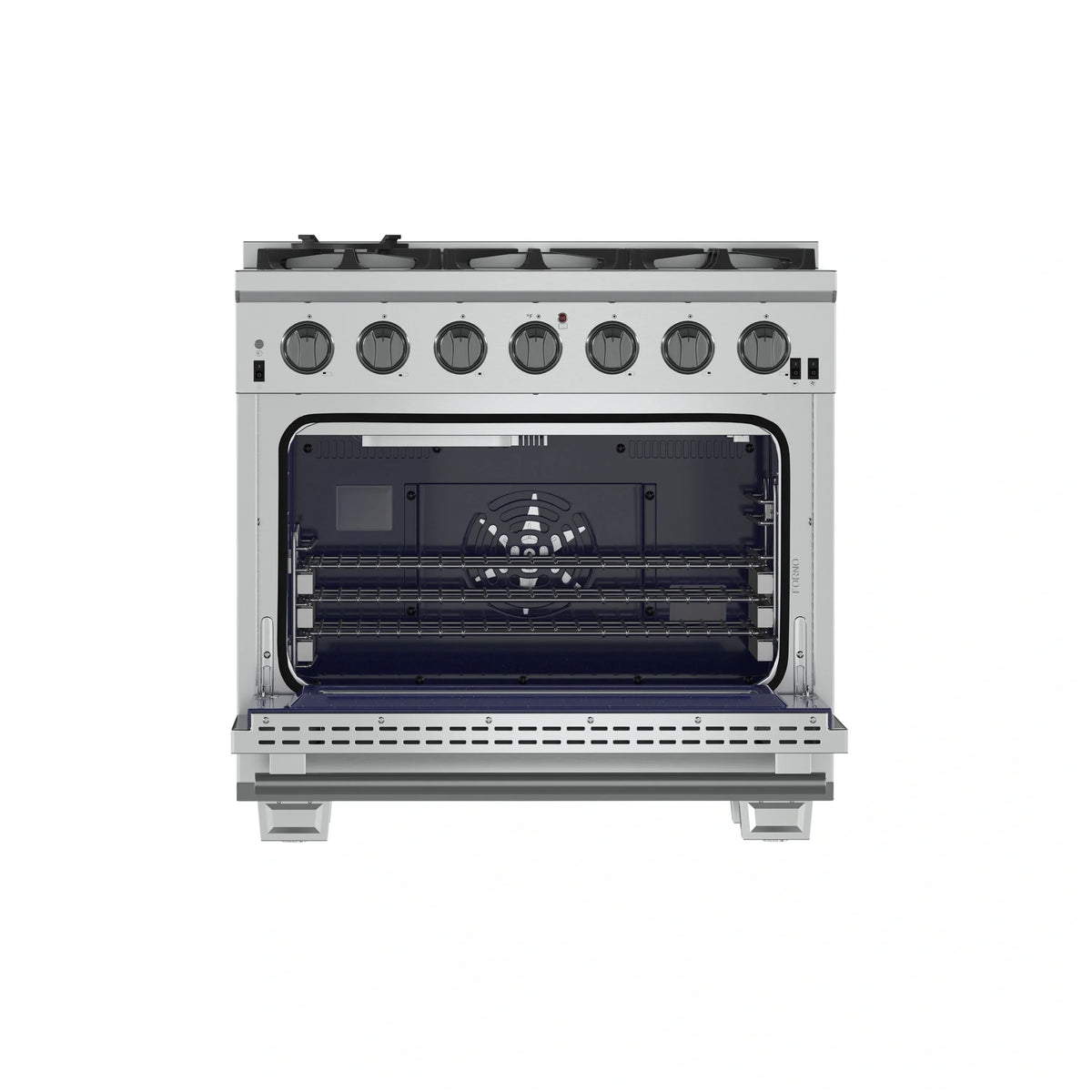 Forno 5-Piece Pro Appliance Package - 36-Inch Gas Range, 60-Inch Pro-Style Refrigerator, Wall Mount Hood, 24-Inch Microwave Drawer, & 3-Rack Dishwasher in Stainless Steel