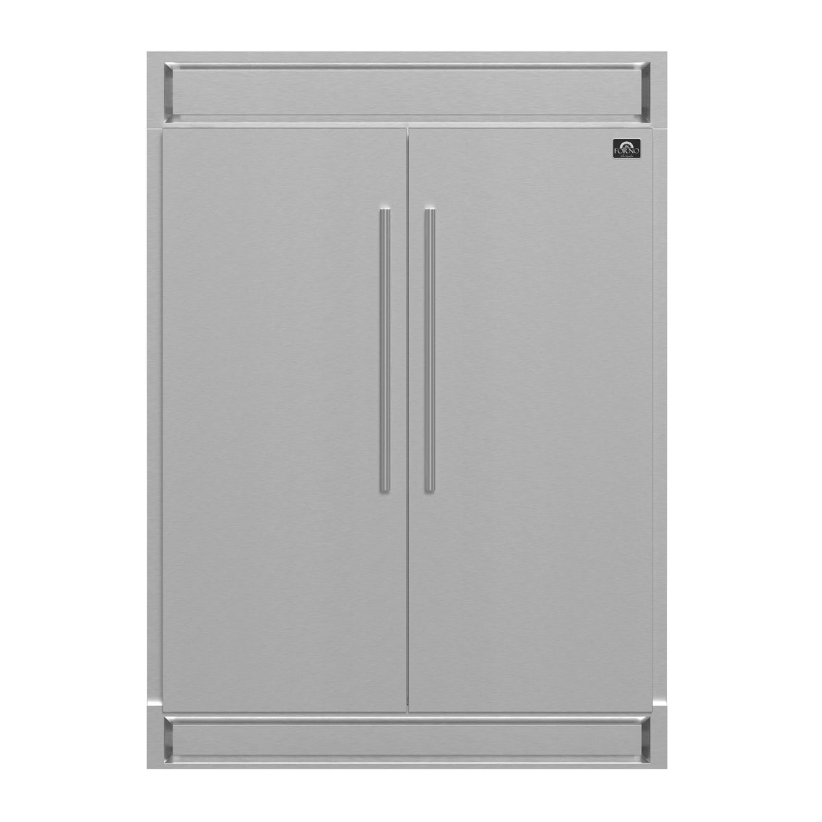 Forno 5-Piece Appliance Package - 48-Inch Dual Fuel Range, Wall Mount Range Hood, 60-Inch Refrigerator, Dishwasher, and 30-Inch Microwave Drawer in Stainless Steel