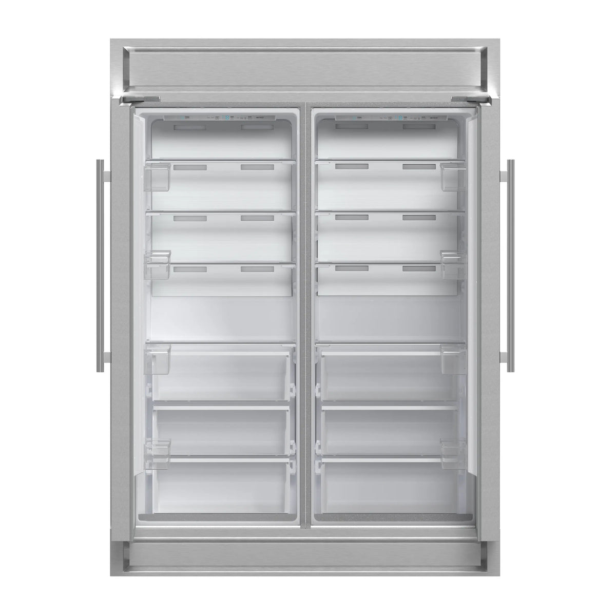 Forno 3-Piece Appliance Package - 36-Inch Gas Range, 60-Inch Pro-Style Refrigerator & Wall Mount Hood with Backsplash in Stainless Steel