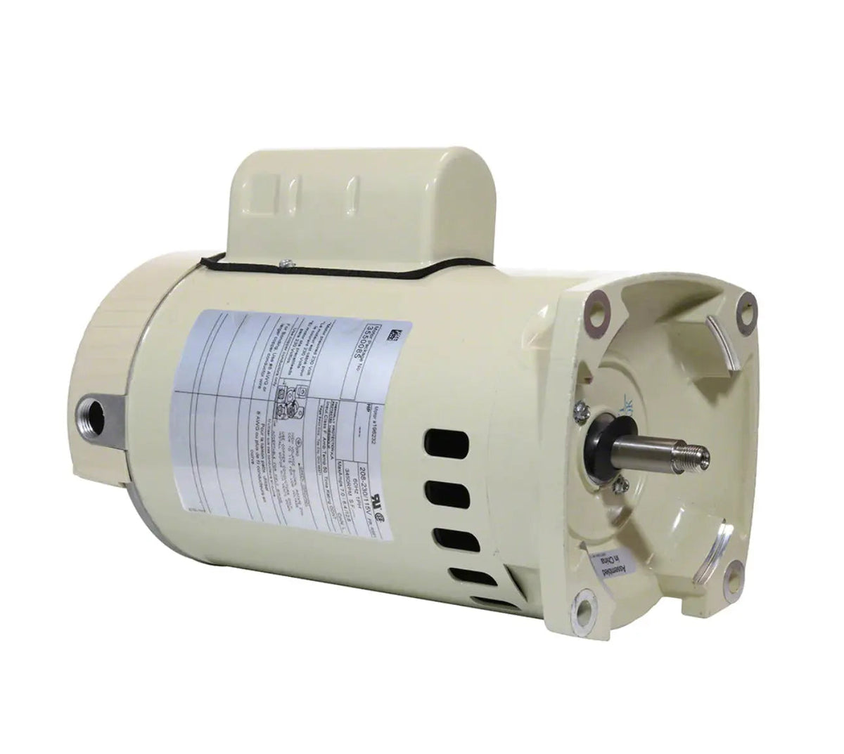 Pentair | 355008S | 3/4 HP Single-Speed Pump Motor – Square Flange, 1-Phase, 60Hz, Almond
