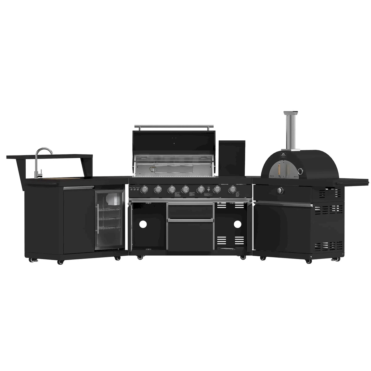 Forno All'Aperto outdoor kitchen FODKT2551BLK - front open