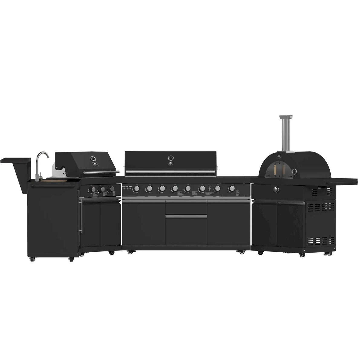 Forno All'Aperto outdoor kitchen FODKT2568BLK - front light off