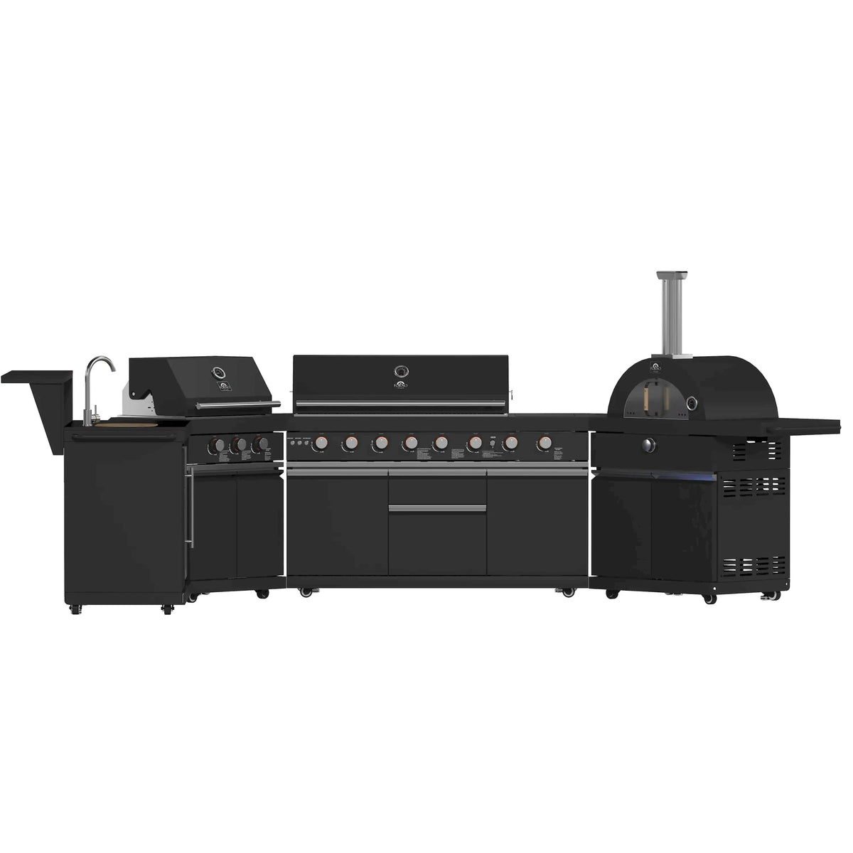 Forno All'Aperto outdoor kitchen FODKT2568BLK - front light on