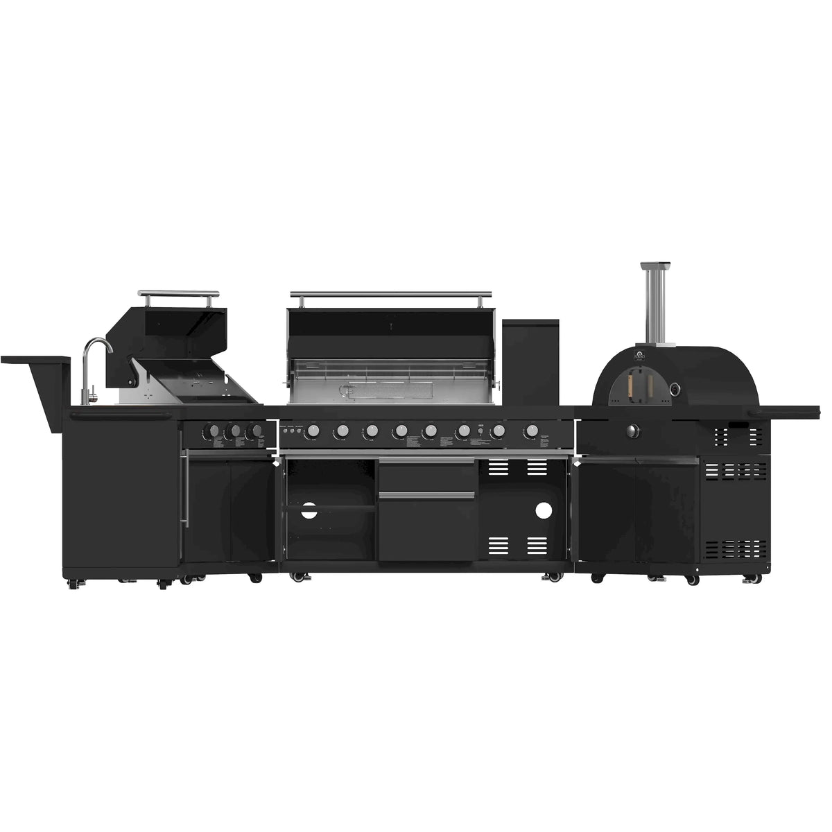 Forno All'Aperto outdoor kitchen FODKT2568BLK - front open