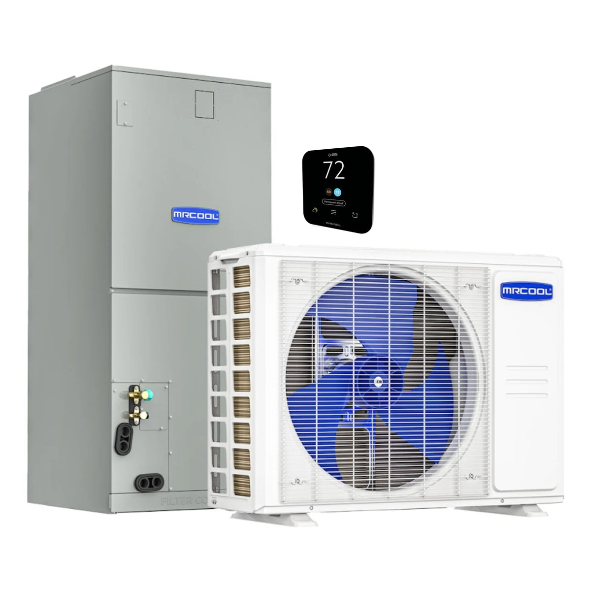 MRCOOL Hyper Heat 2nd Gen 36K BTU, 3 Ton, 17.4 SEER2 Heat Pump Condenser and Ducted Air Handler (CENTRAL-36-HP-230B00-O)