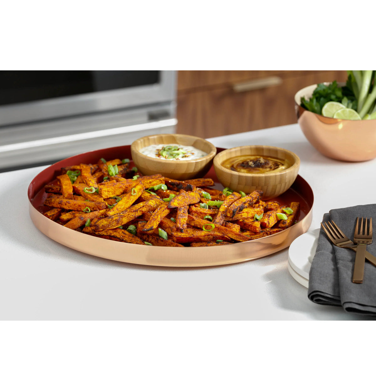 Cafe CGS700M2NS5 Café 30" Smart Slide-in, Front-control, Gas Range With Convection Oven In Platinum Glass