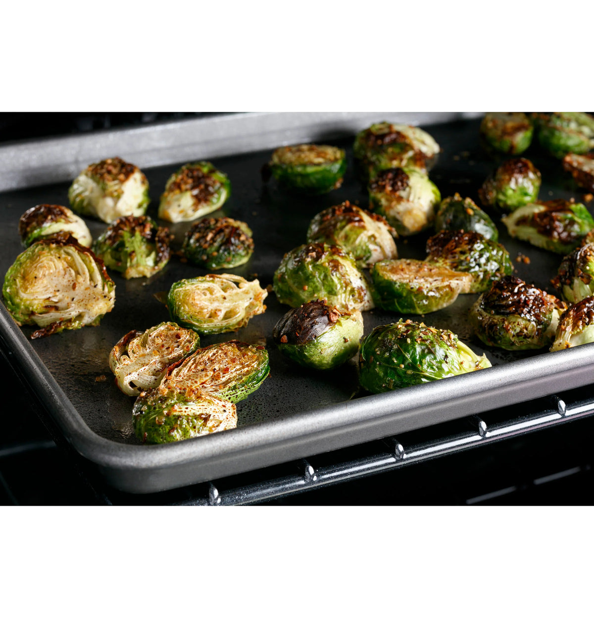 Cafe CGS700M2NS5 Café 30" Smart Slide-in, Front-control, Gas Range With Convection Oven In Platinum Glass