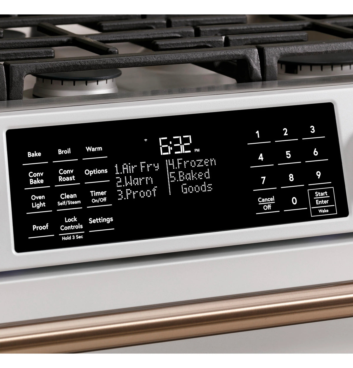 Cafe CGS700M2NS5 Café 30" Smart Slide-in, Front-control, Gas Range With Convection Oven In Platinum Glass