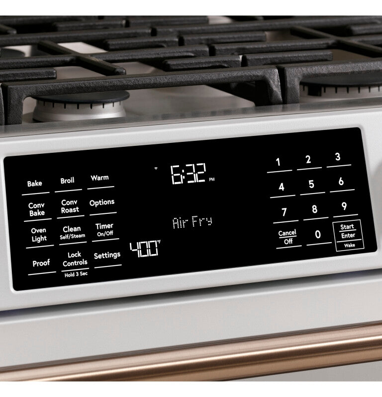 Cafe CGS700P2MS1 Café 30" Smart Slide-in, Front-control, Gas Range With Convection Oven Stainless Steel