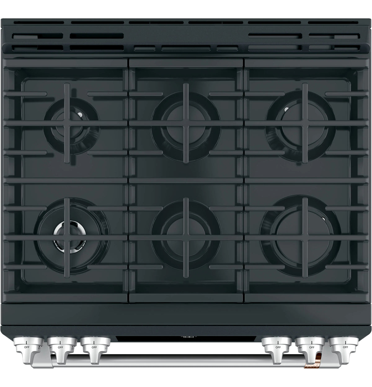 Cafe CGS700P3MD1 Café 30" Smart Slide-in, Front-control, Gas Range With Convection Oven Matte Black