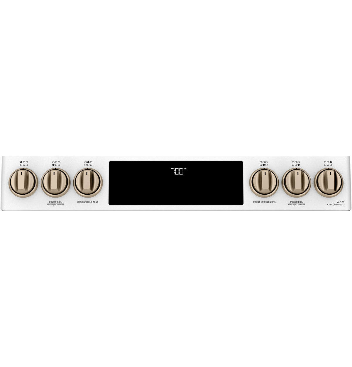 Cafe CGS700P4MW2 Café 30" Smart Slide-in, Front-control, Gas Range With Convection Oven Matte White