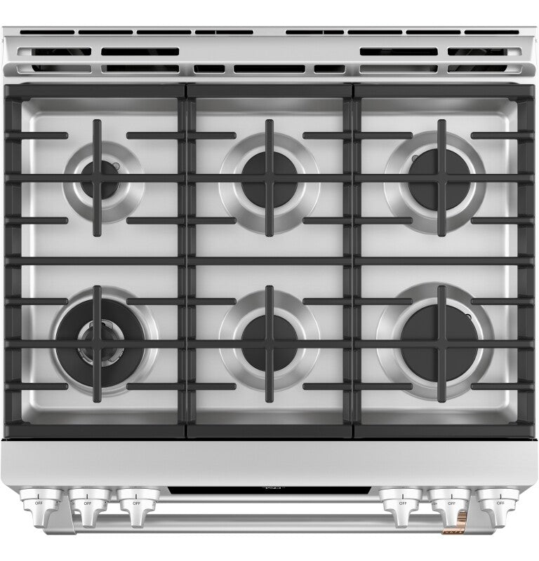 Cafe CGS750P2MS1 Café 30" Smart Slide-in, Front-control, Gas Double-oven Range With Convection Stainless Steel