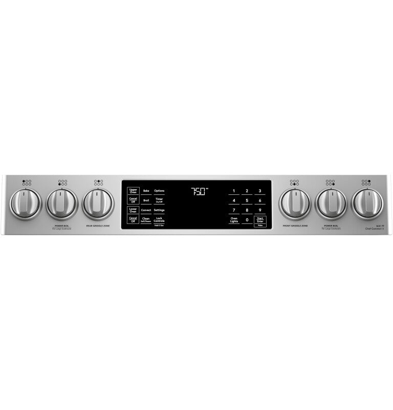 Cafe CGS750P2MS1 Café 30" Smart Slide-in, Front-control, Gas Double-oven Range With Convection Stainless Steel
