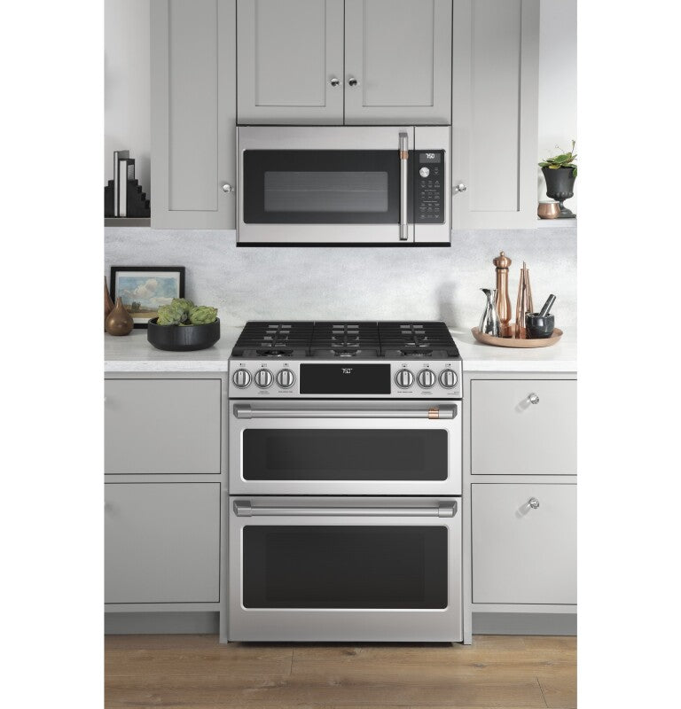 Cafe CGS750P2MS1 Café 30" Smart Slide-in, Front-control, Gas Double-oven Range With Convection Stainless Steel