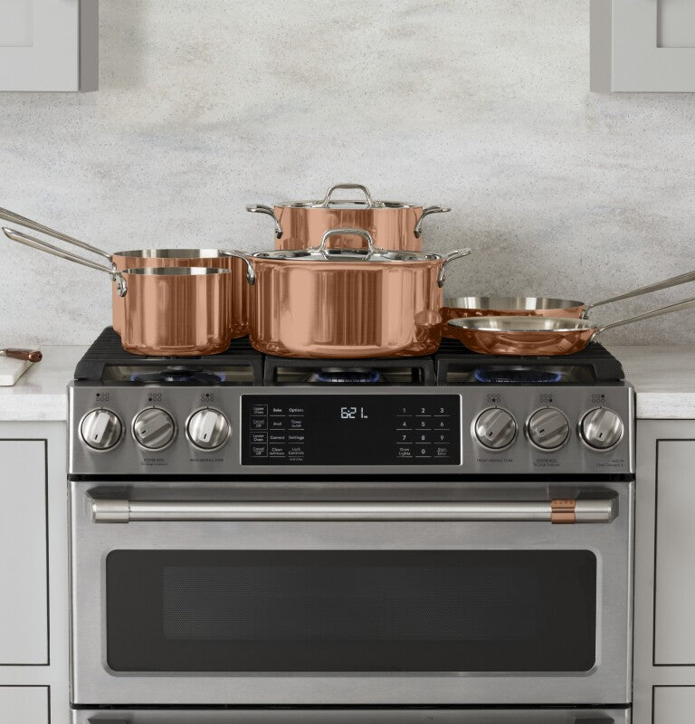 Cafe CGS750P2MS1 Café 30" Smart Slide-in, Front-control, Gas Double-oven Range With Convection Stainless Steel