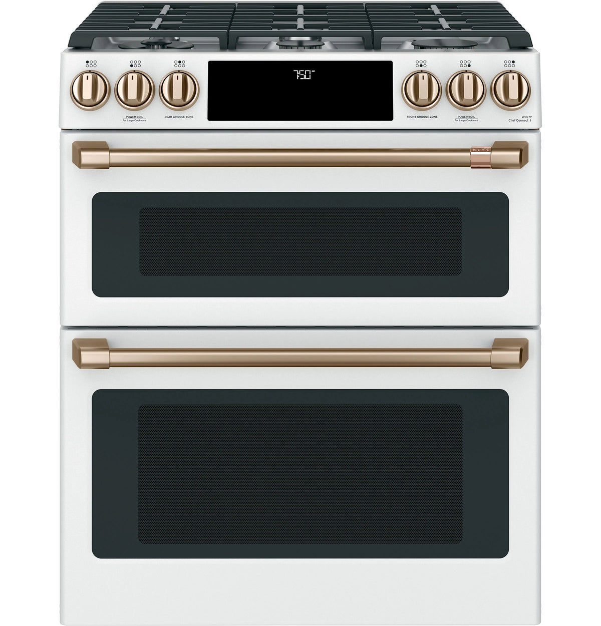 Cafe CGS750P4MW2 Café 30" Smart Slide-in, Front-control, Gas Double-oven Range With Convection Matte White